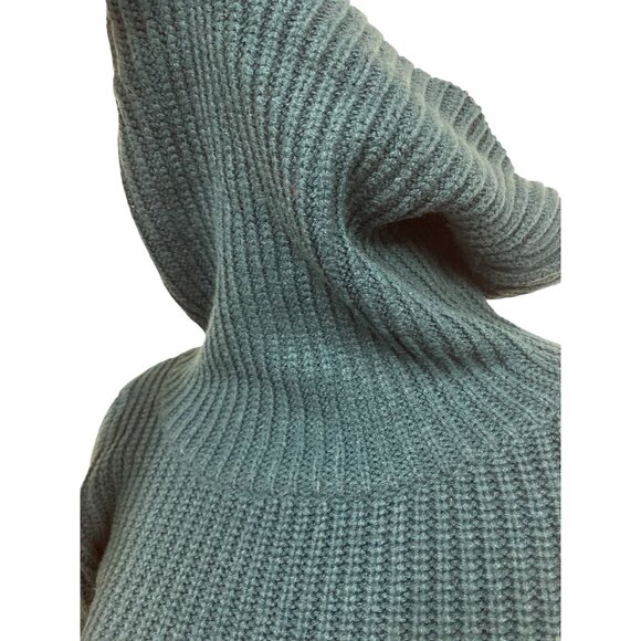 Vintage ForenzaTeal Turtleneck Sweater Long Sleeve Ribbed Knit Womens Size S - Picture 5 of 12